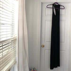 Slender black cotton maxi